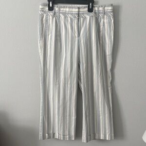 MaxAziria Striped Capris in Gray and White